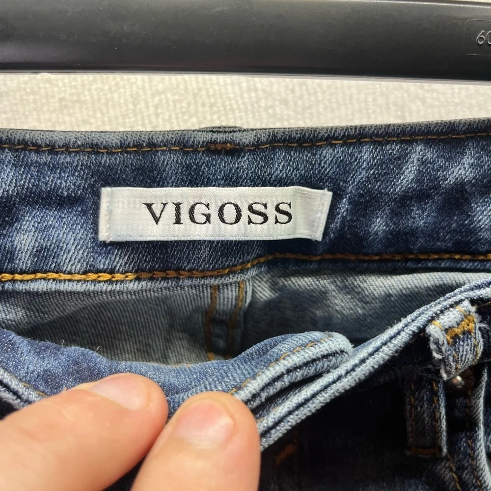 Vigoss Distressed Jagger Skinny Jeans‎ Womens 26 Waist Blue Denim Stretch 2480